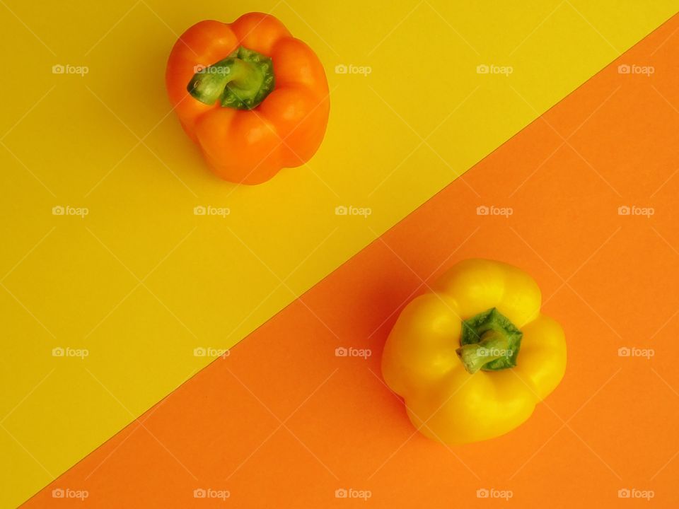 Two colors bell peppers