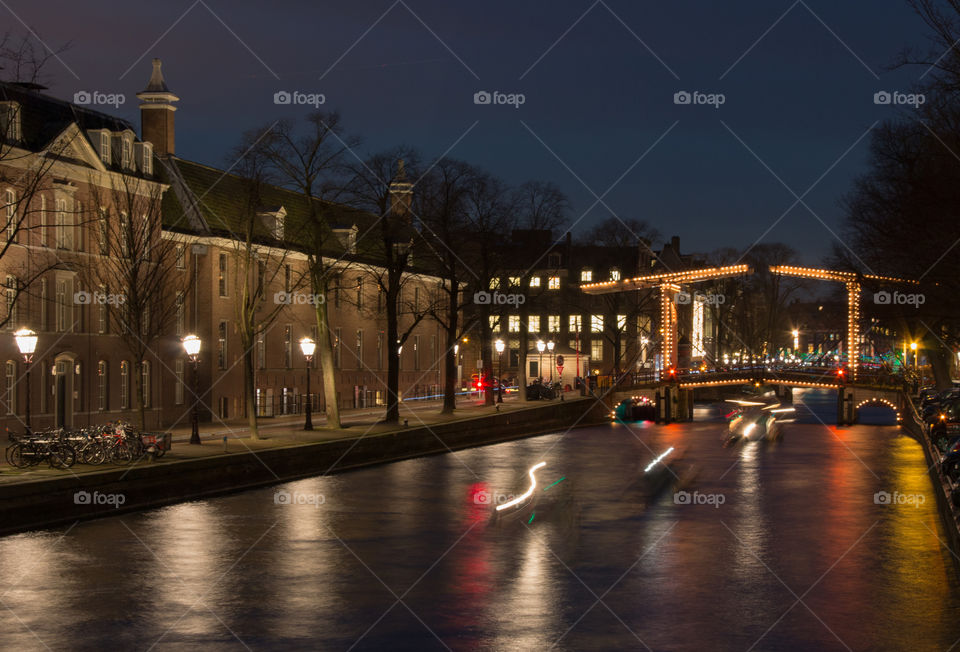 View of illuminated bridge