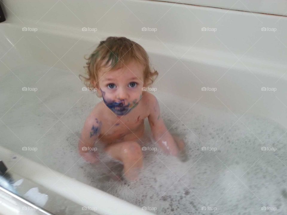 Blue Eye Bathing Boy