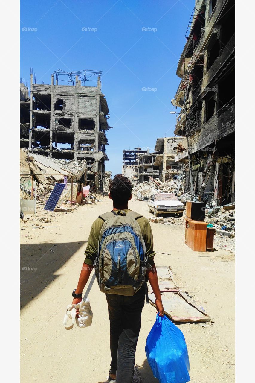 This photo is from the destroyed Gaza City