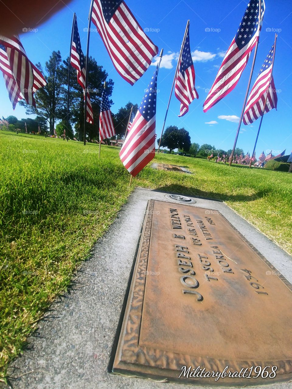 This is my dads gravestone. he served in the United States Air Force during both Korea and Vietnam Wars. I miss him, I love him,  (I'm proud to be the daughter, granddaughter, sister, of those who served in the military.