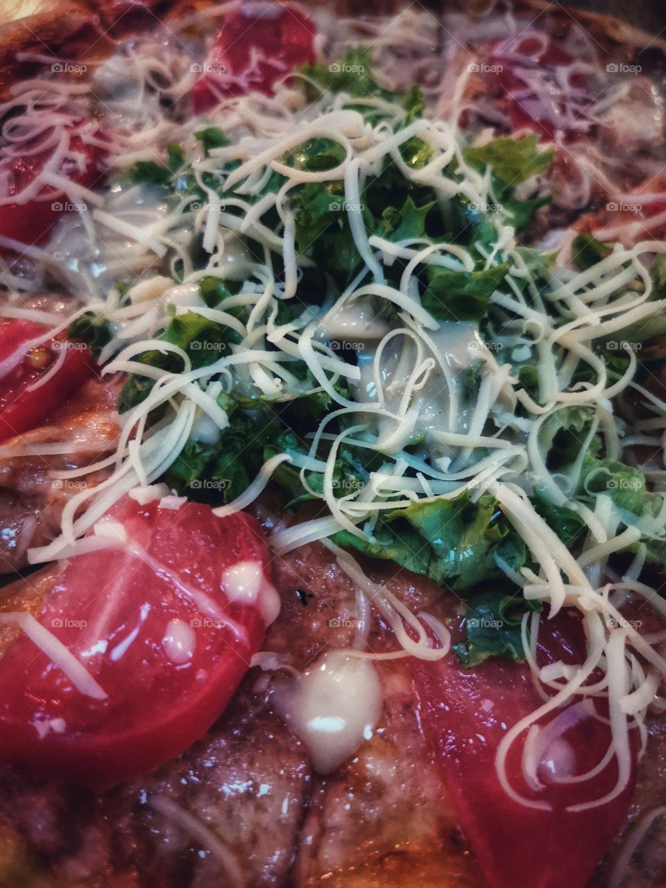 Food served eco healthy juicy view bio fresh yummy pizza