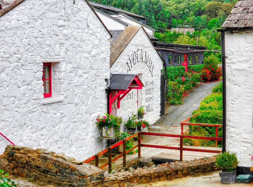 Avoca mill Wicklow Ireland. mill, irish, weaving, ireland, wheel, avoca, weaver, traditional, handweavers, manufacture, clothes, heritage, medieval, old, valley, countryside, architecture, village, tradition, sheet, rural, culture, glendalough,