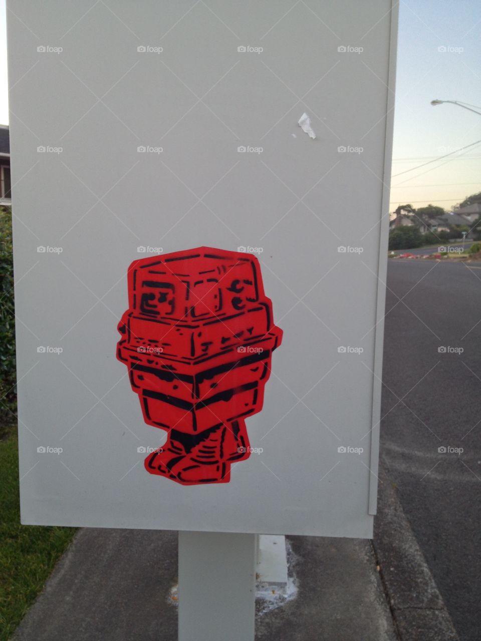 Street Art. Star Wars Gonk droid street art in Newport, Oregon.