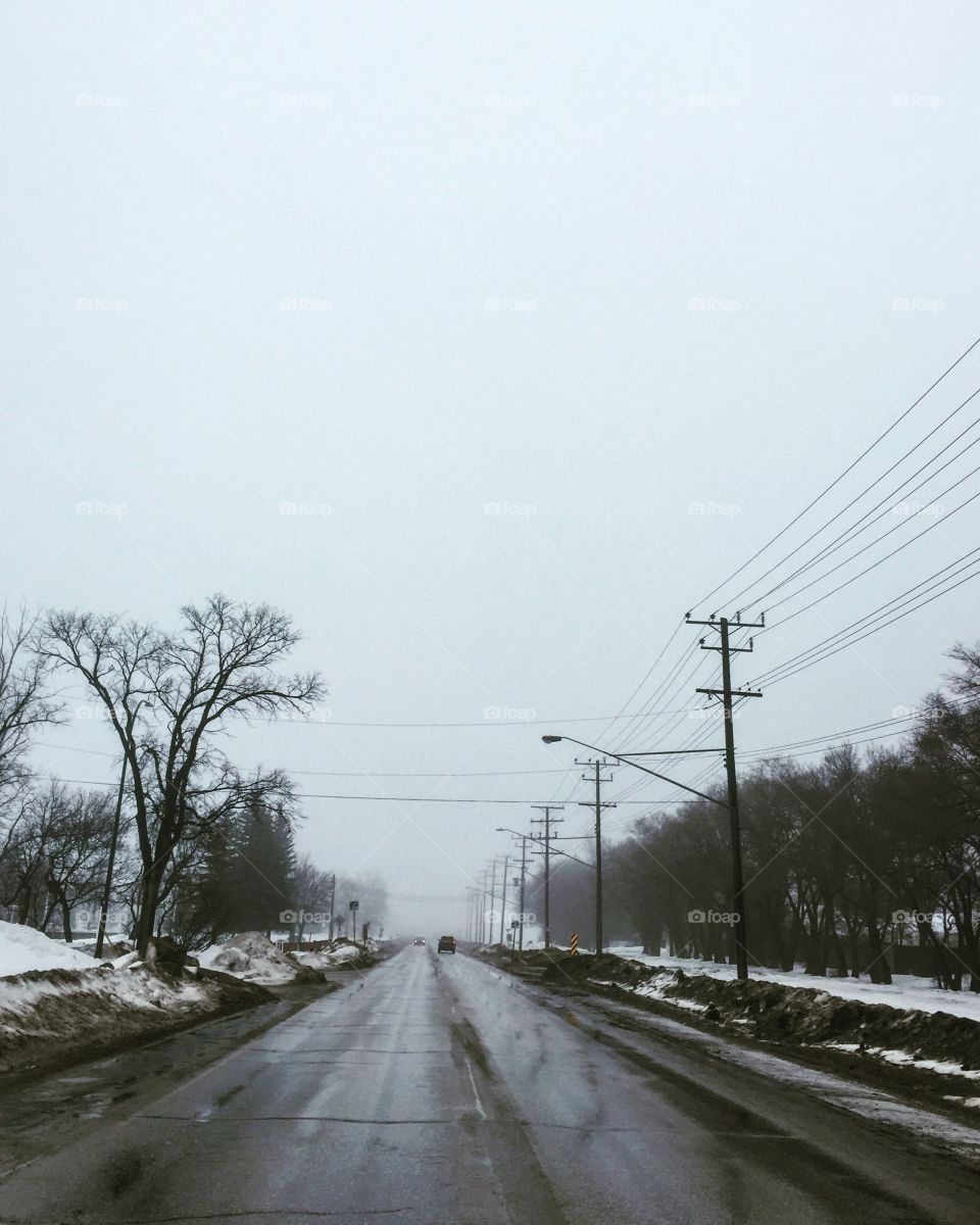 Winter, Snow, Transportation System, Road, Wire