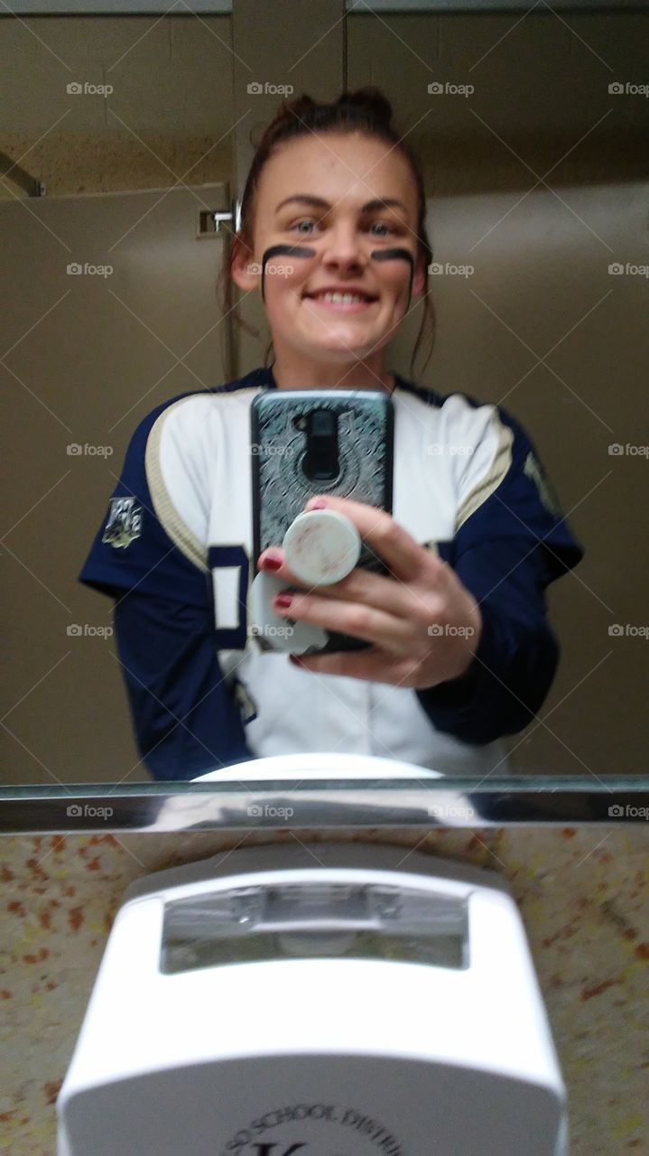 a softball selfie