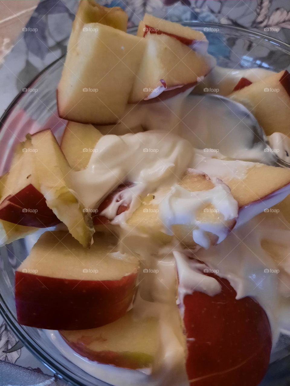 child made fruit yogurt