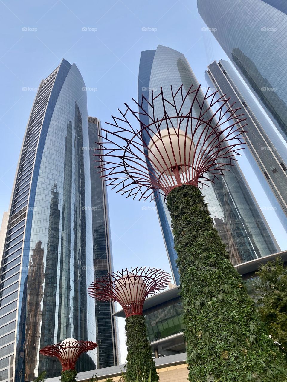 beautiful abstract buildings, flowers in Abu Dhabi