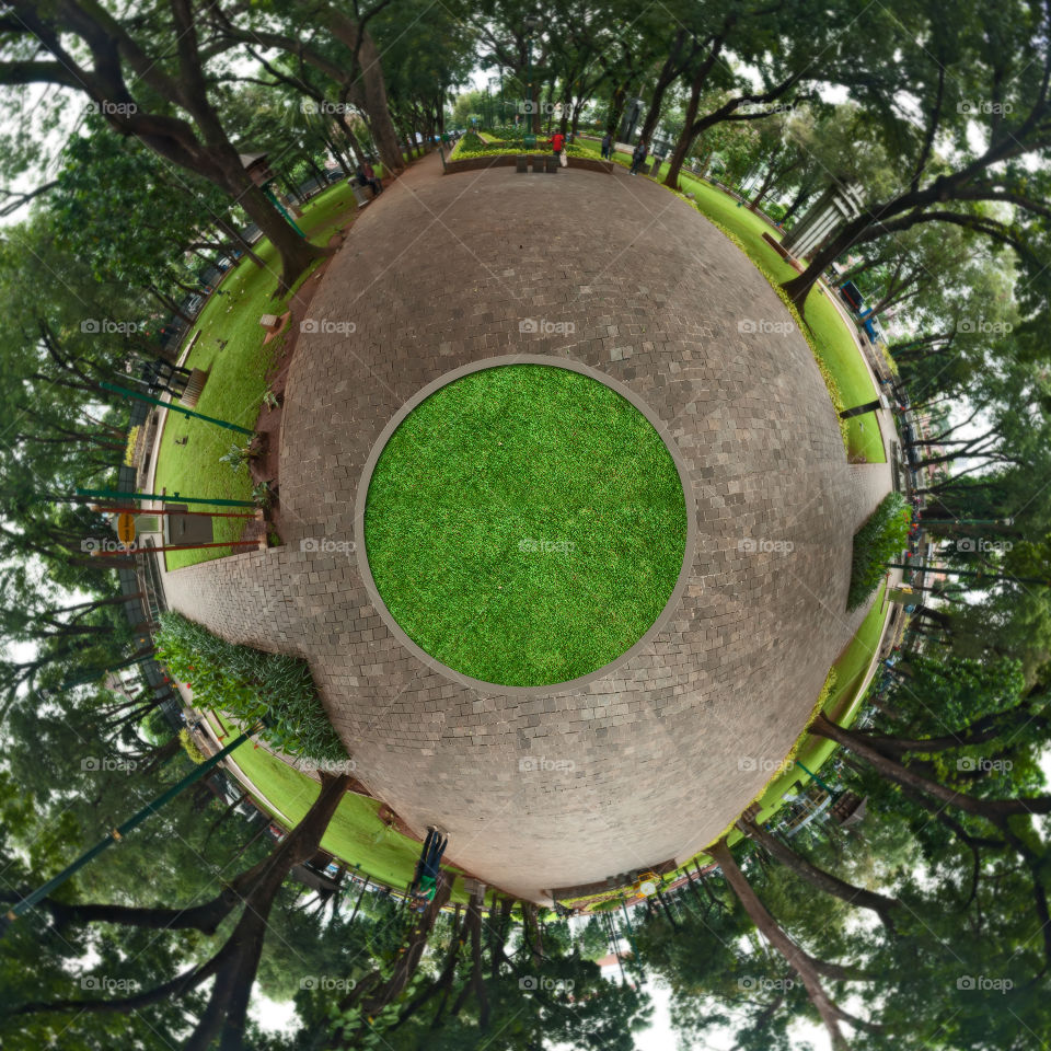 Panorama view of suropati park, jakarta indonesia