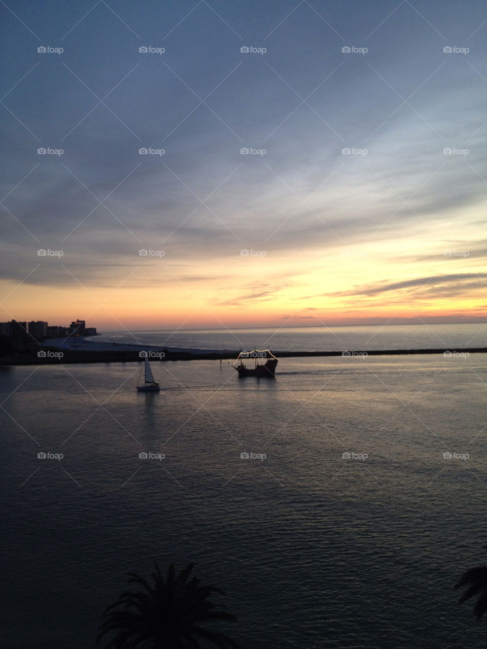 beach ocean sunset clouds by jodyow3n