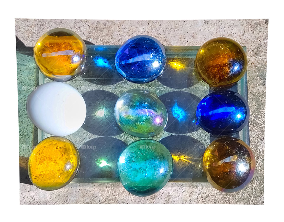 Shadow of marvel stones.Various color of stones are created different reflection in the middle of each shawdow.