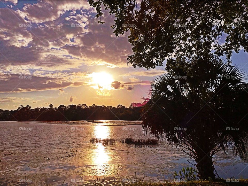 Lakeside sunset