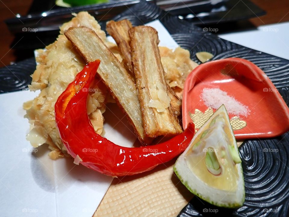 Fried root veggies appetizer