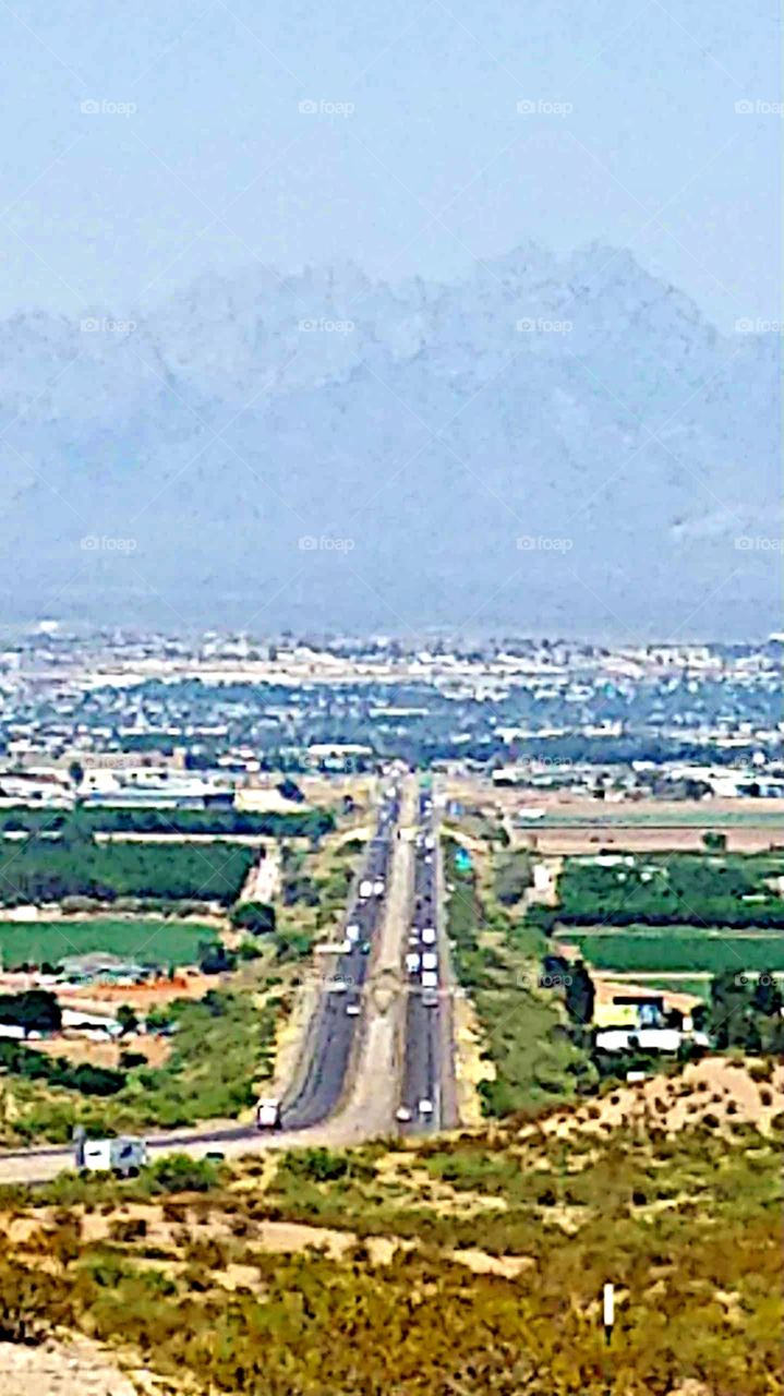 looking East down the hill at Las Cruces New Mexico