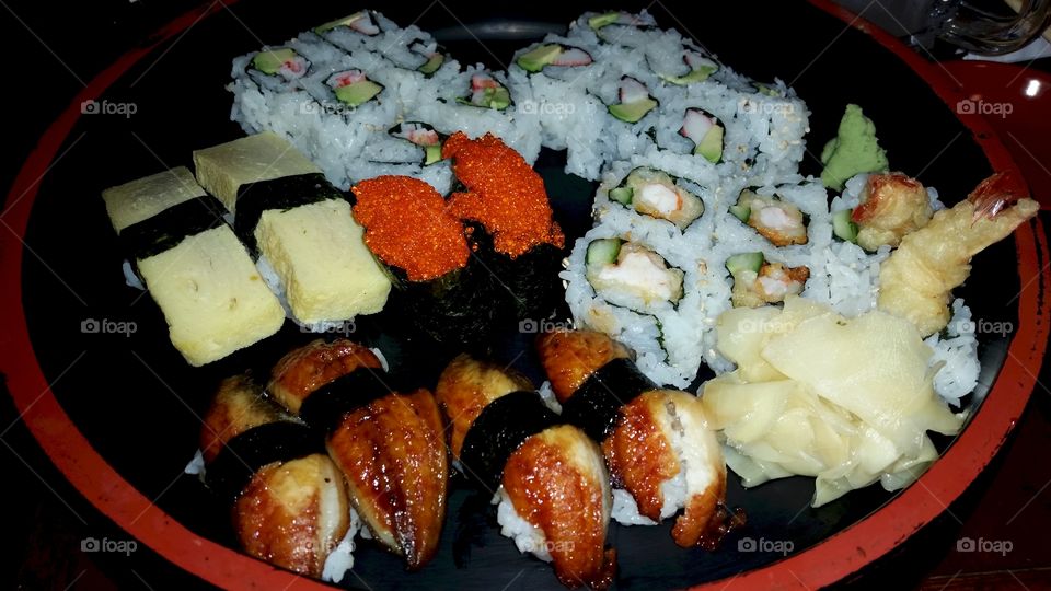 Sushi combo platter. sushi for two