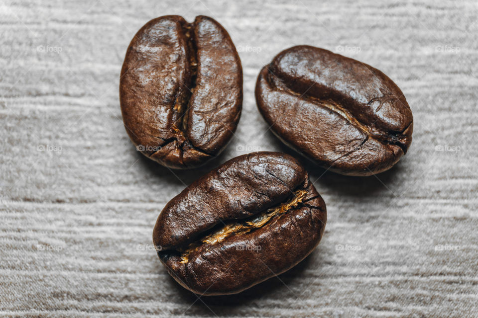 Coffee beans macro shot