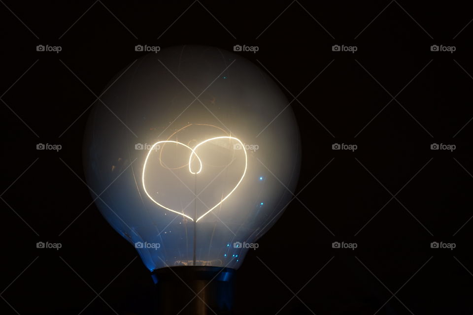 Heart in a light bulb