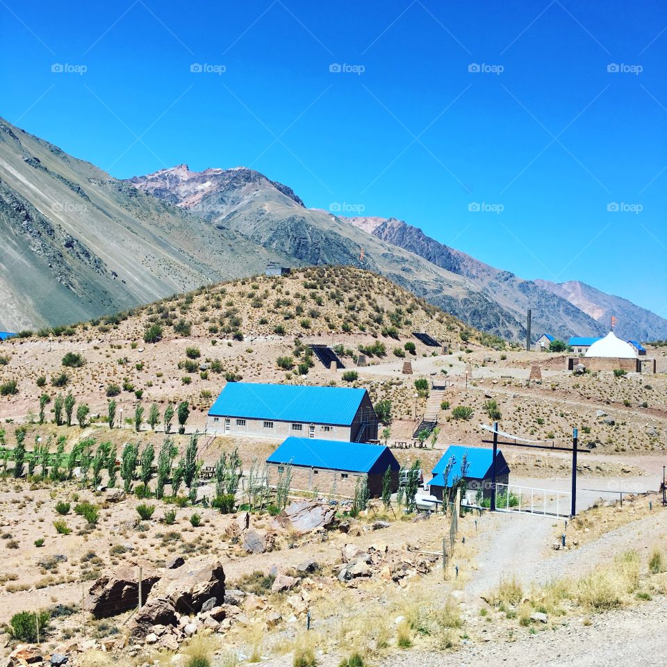 Little blue roofs in Chile.