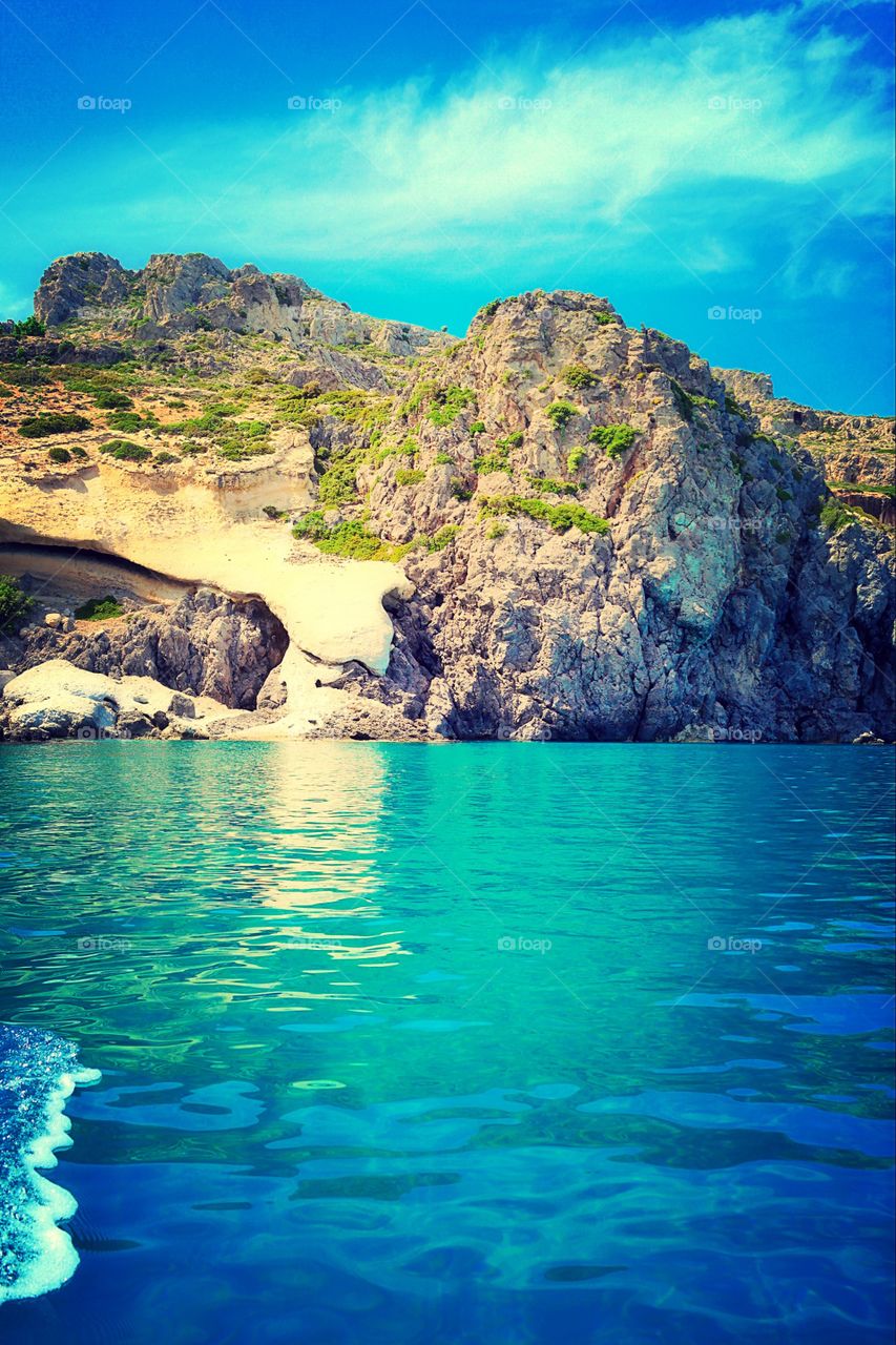 Paradise . The incredible water of Rodos island