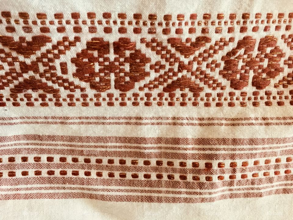 Traditional motif textile towel