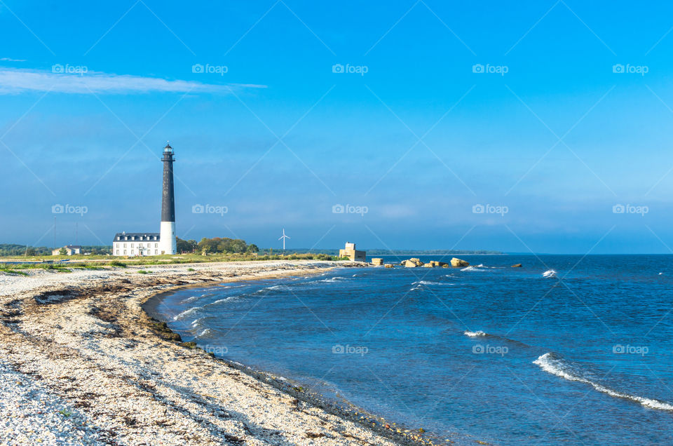 Sorve Lighthouse in the Island of Saaremaa by the Baltic Sea, Estonia 