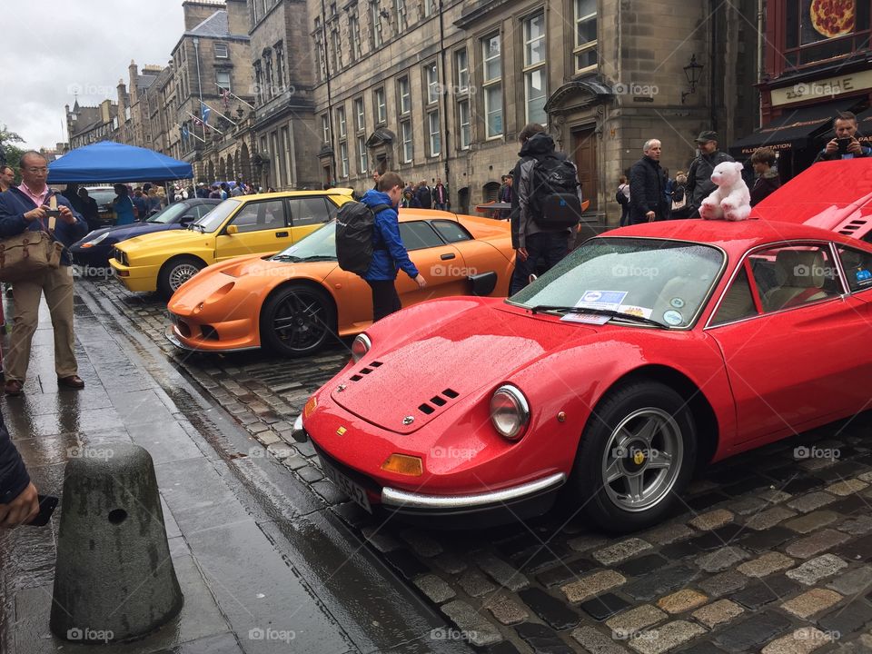 Royal Mile street, Edinburgh 
Brilliant car show for charity 👍🏼😃