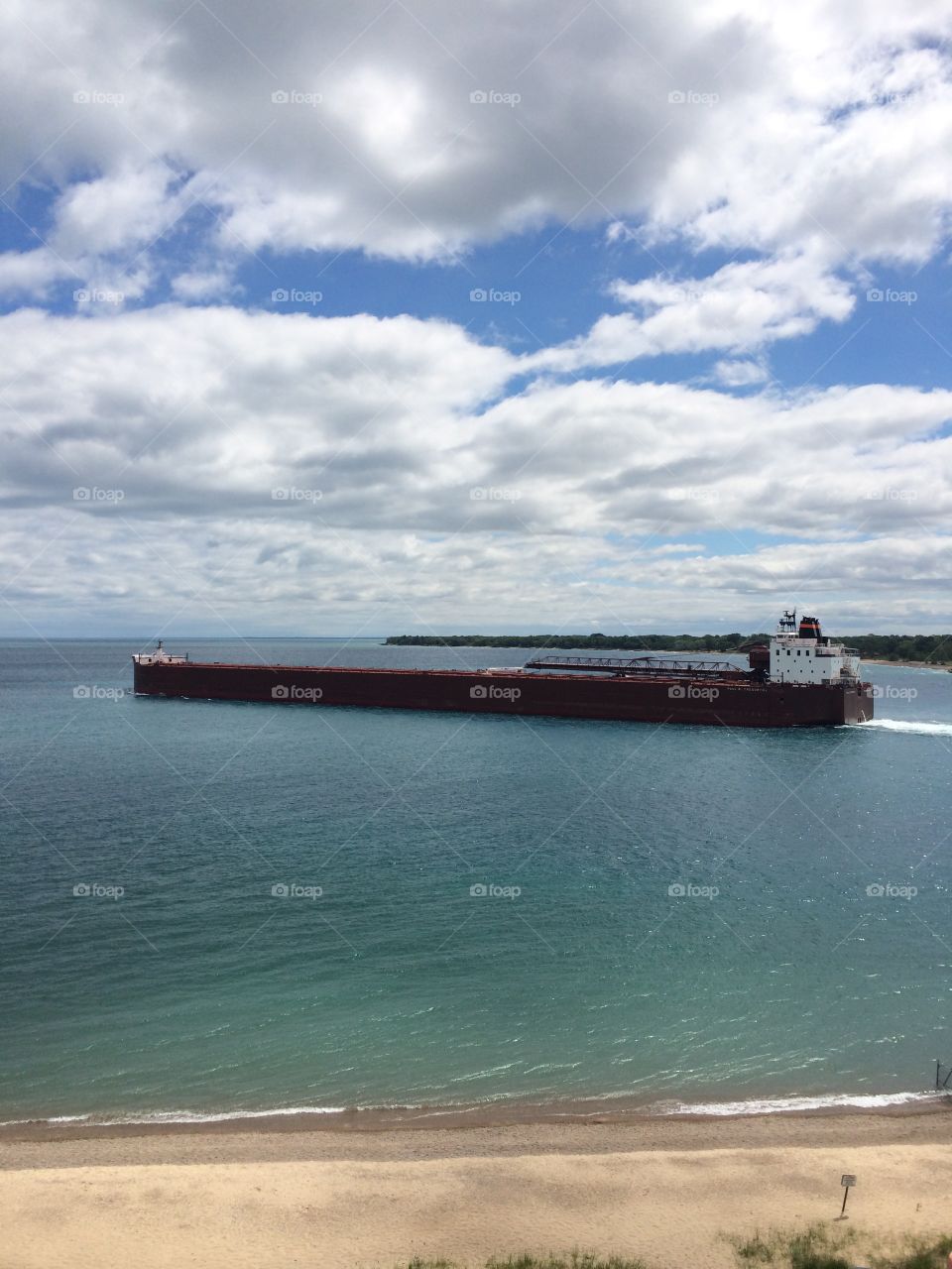 Cargo ship in the ocean