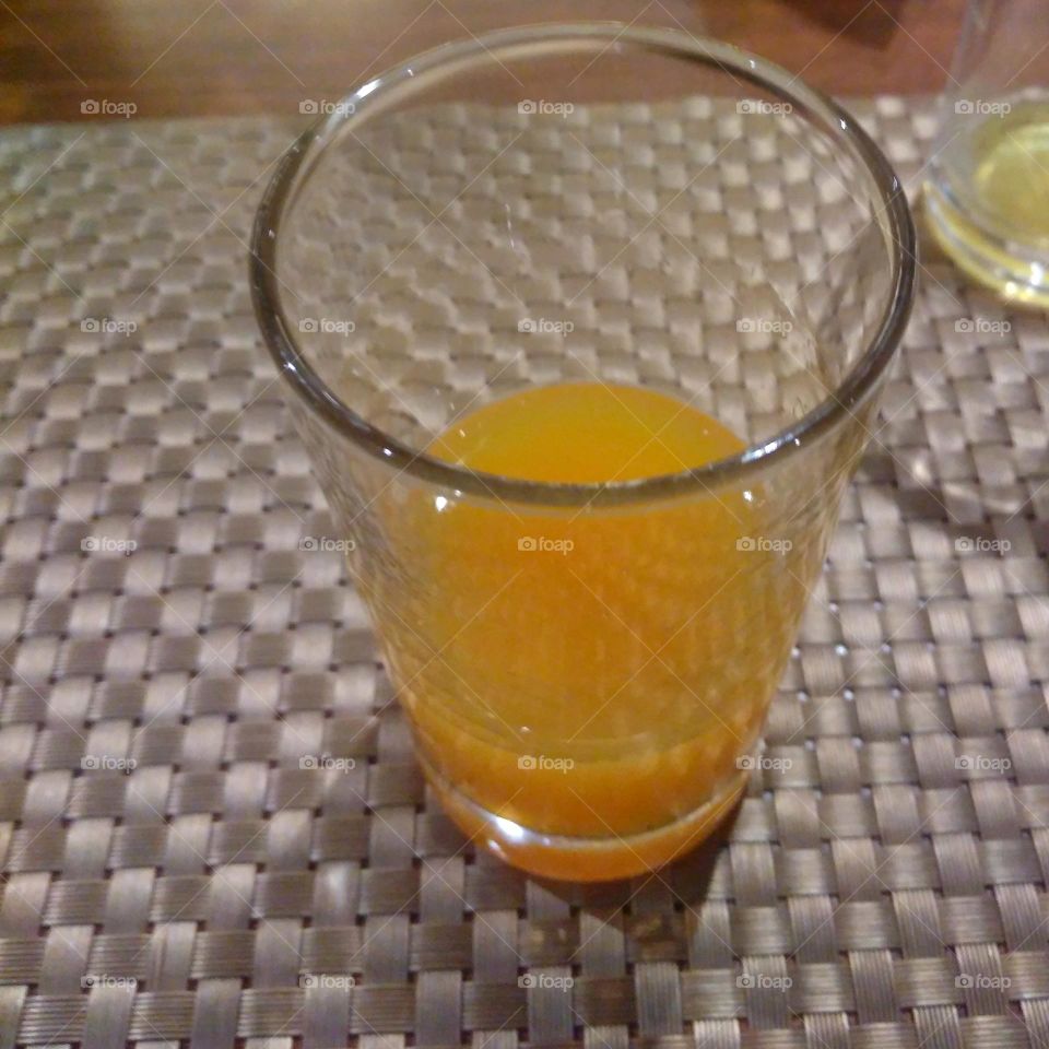 Fresh orange juice in glass