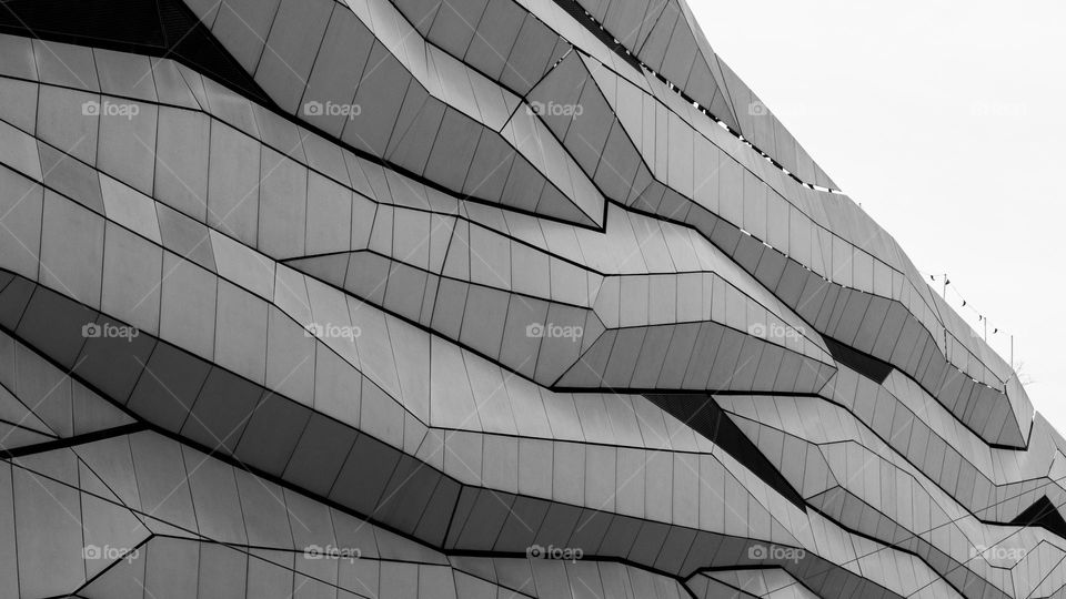 modern architecture of the building of the shopping mall in Poznań