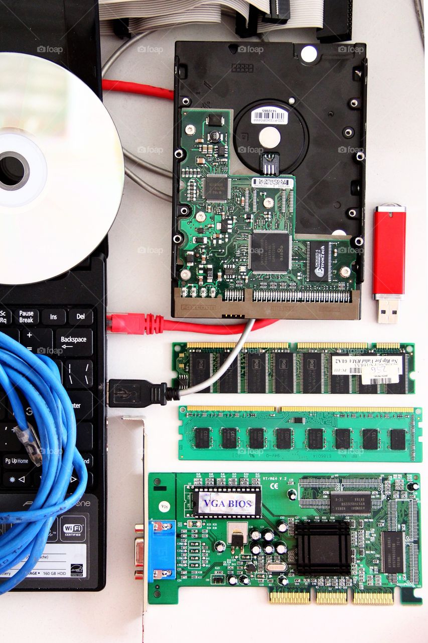 IT and PC stuff. Some stuff related IT, PC hardware: CD, HDD, flash storage (USB), chips, memory, mainboard and other semiconductor stuff