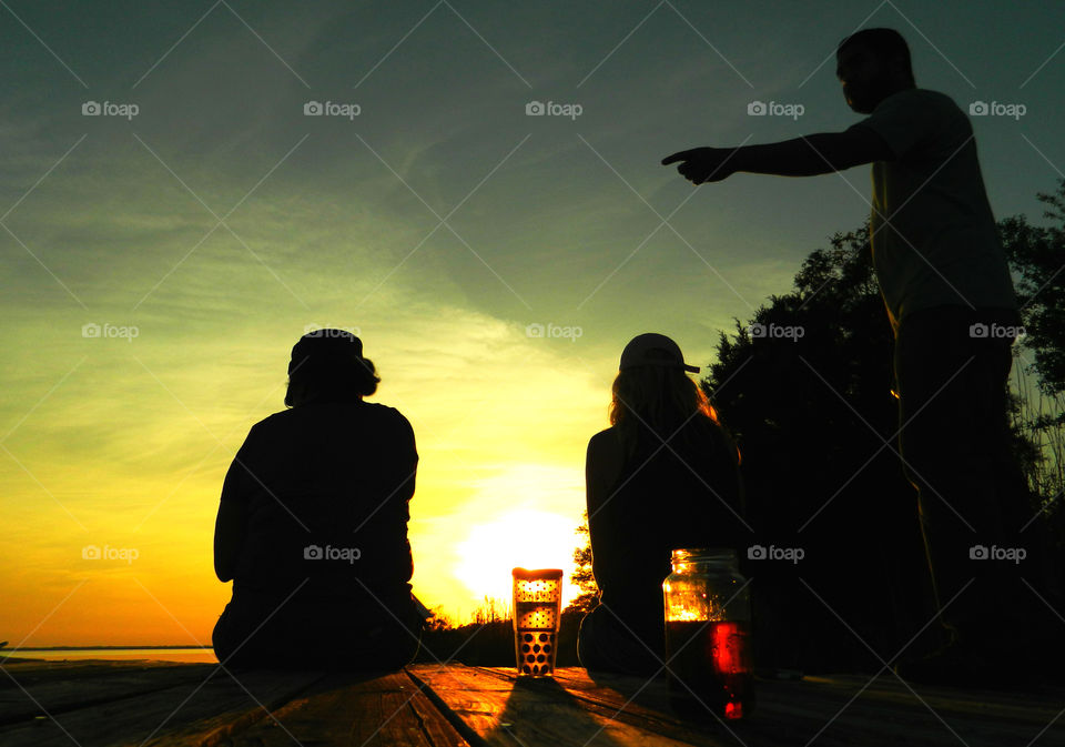 That Way is beautiful. 
Sunset,nature,people,man,women,sunset,dock,mason jar,patriot glass,sky,silhouette