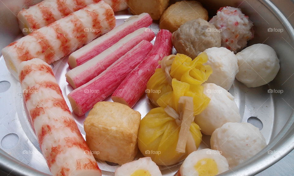 assorted fish ball and squid ball