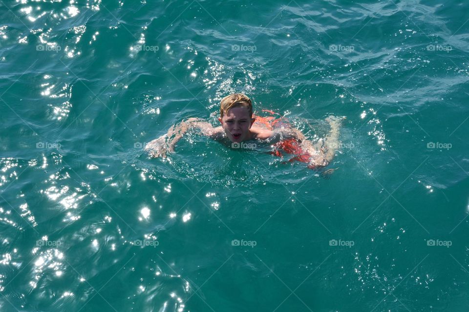 Swimming in ocean 