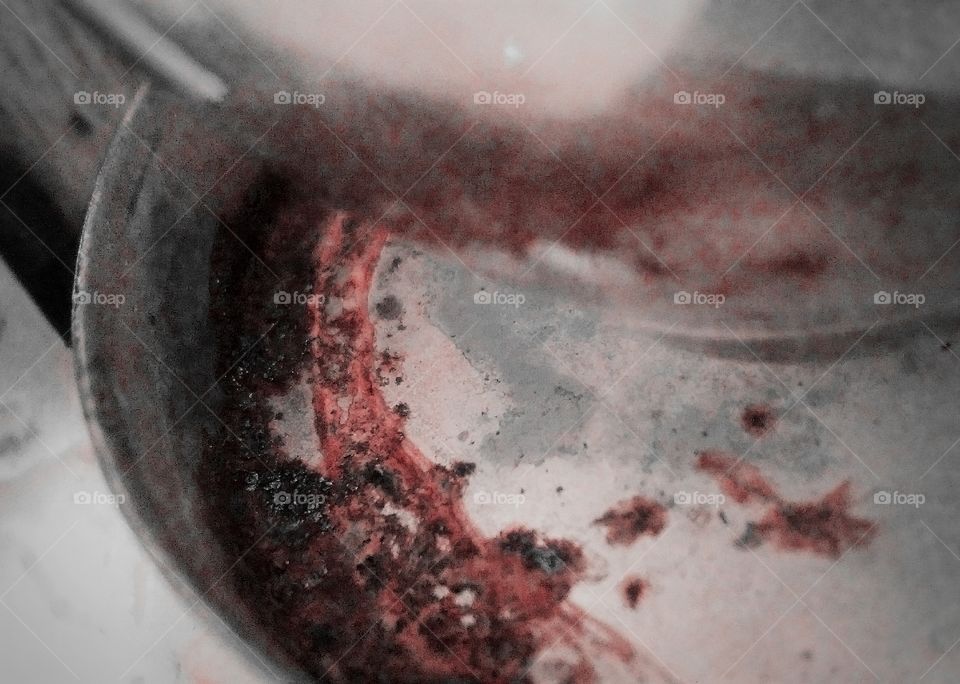 Rust on a candle holder.