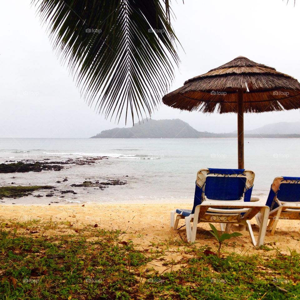 Empty chair on beach