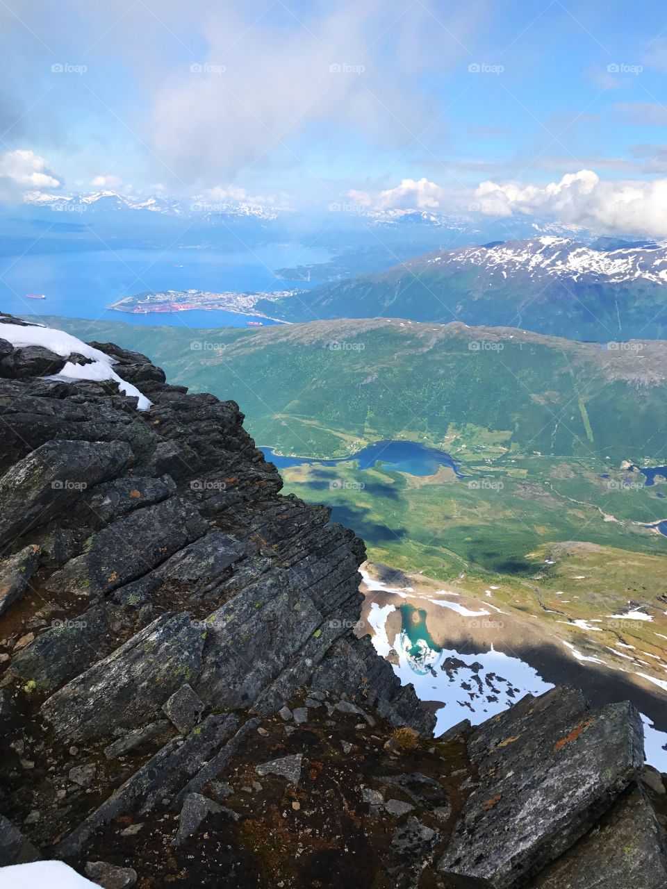 View from the mountain: The Sleeping Queen (Narvik, Norway)