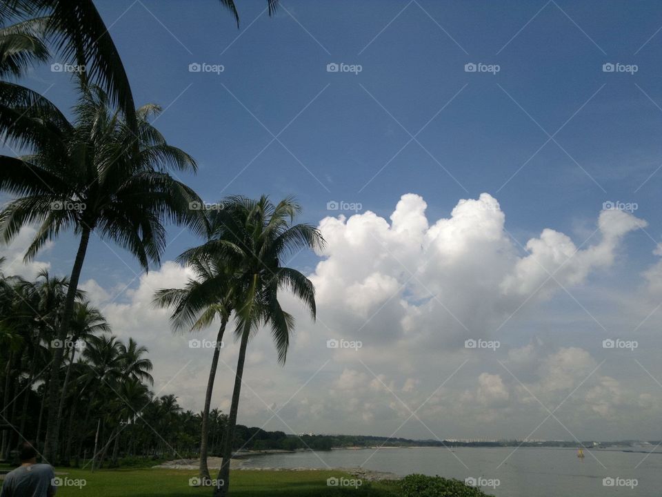 Clear day at Pasir Ris, Singapore