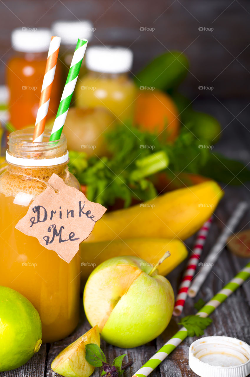 Close-up of healthy juice