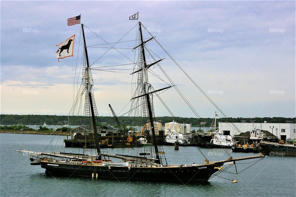 Anchored Sailboat