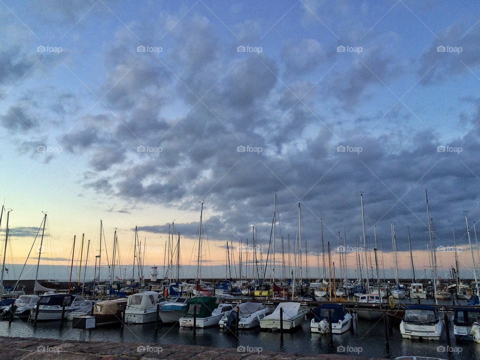 Harbour in dusk