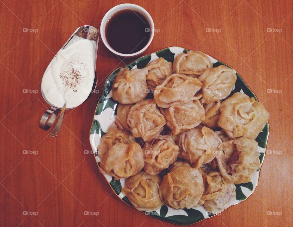 Uzbek manti. Manti is Uzbek dumpling