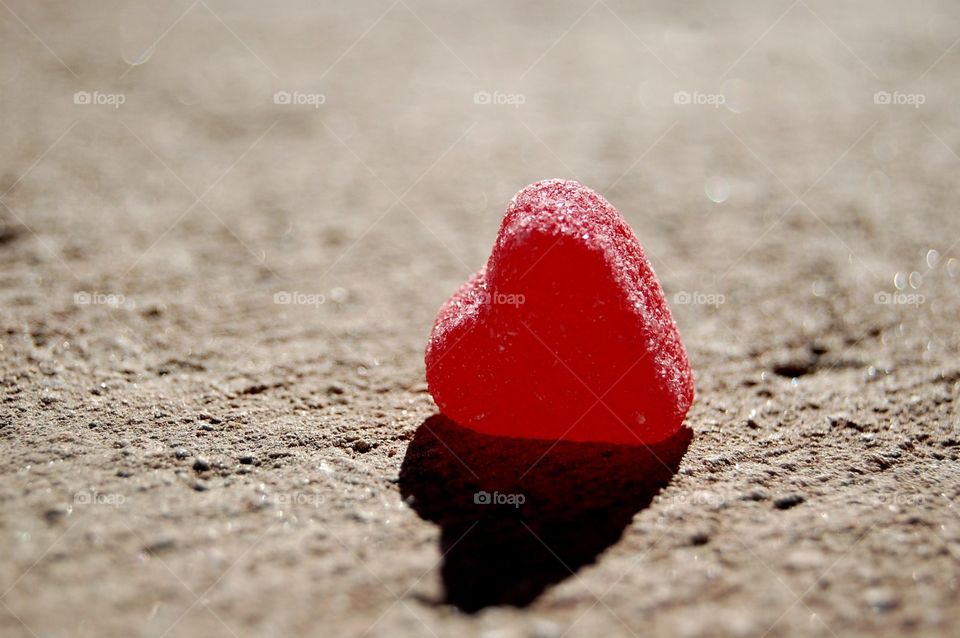 No Person, Heart, Sand, Beach, Love