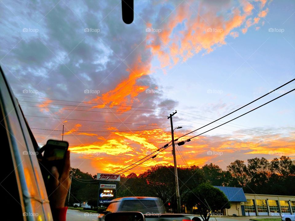 Transportation System, Sunset, Travel, Car, Street