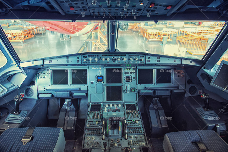 Interior of airplane