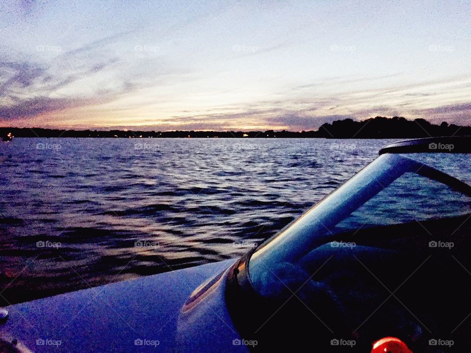 Boat sunset. 