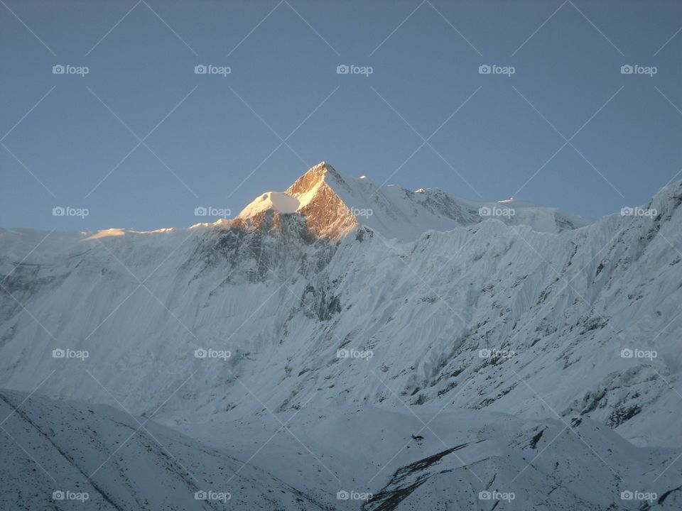 annapurna conservation area manang nepal. Mt. Annapurna ranges 8,091 