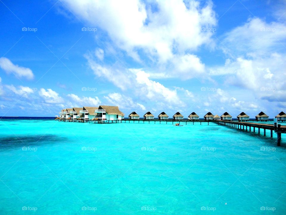 Paradise . View from hotel in the Maldives 