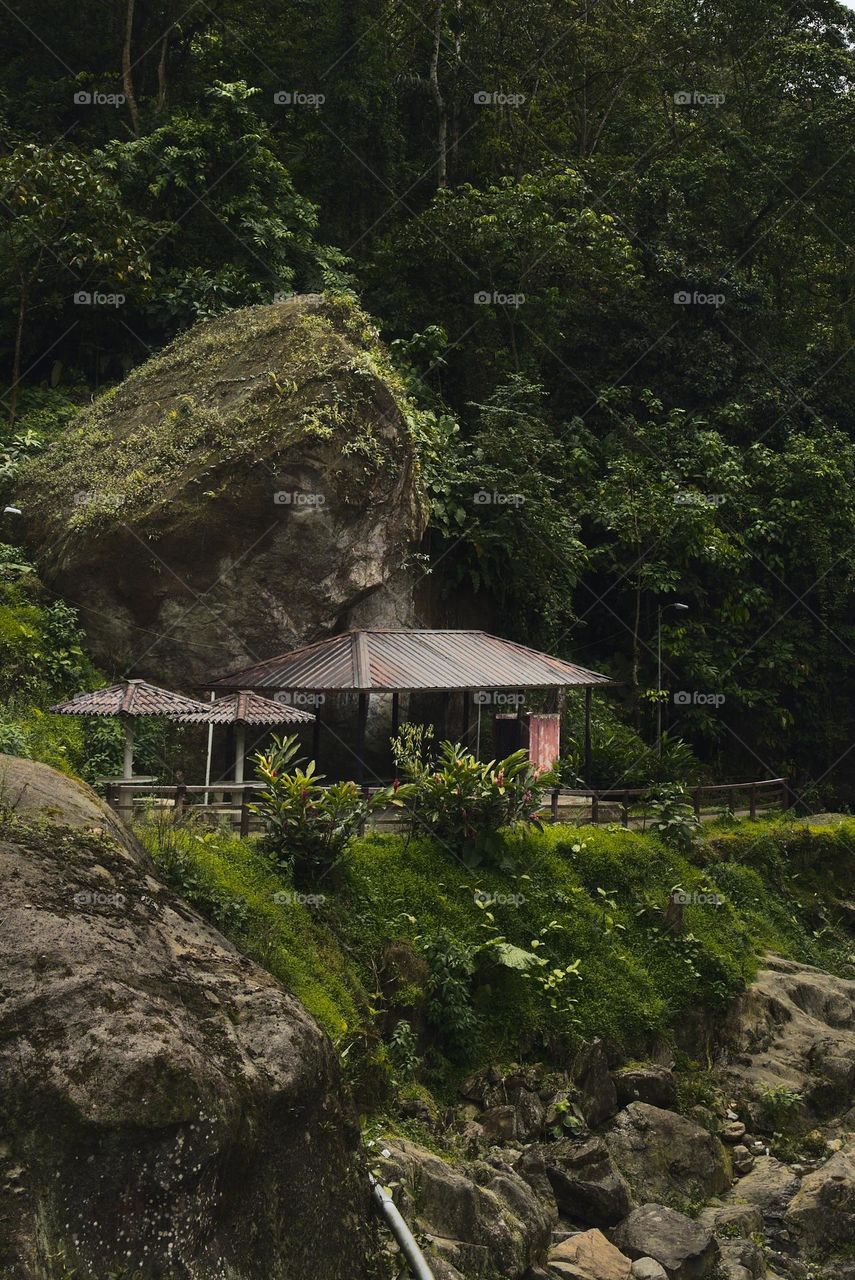 House built in the forest and mountains of ecuador