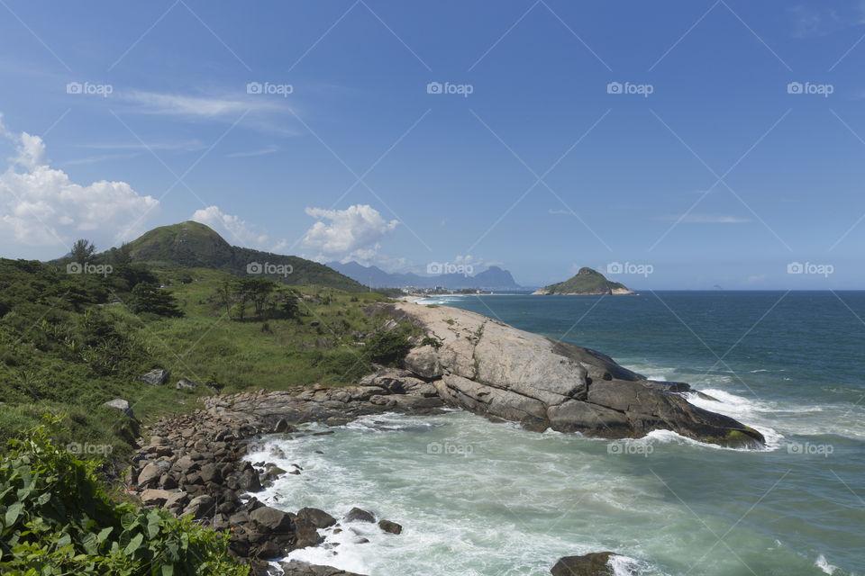 Beach landscape in Rio de Janeiro Brazil.