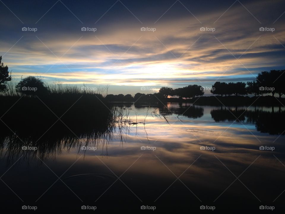 Lake life. Sunset on a lake in Florida